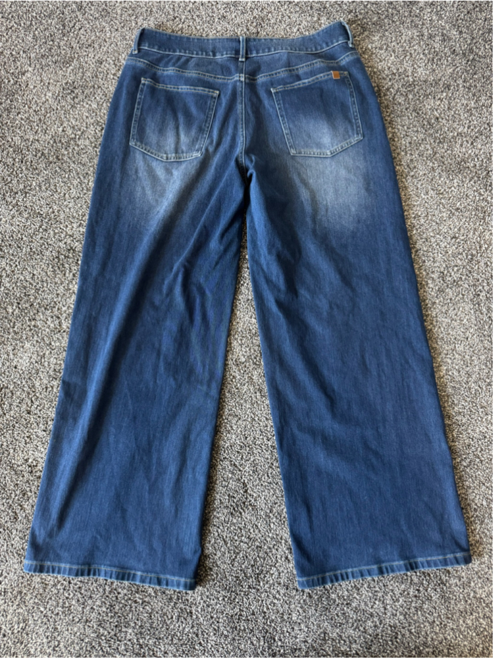 Halara Flex™ Asymmetric Low Rise Wide Leg Blue Jeans Size Medium - Picture 11 of 13